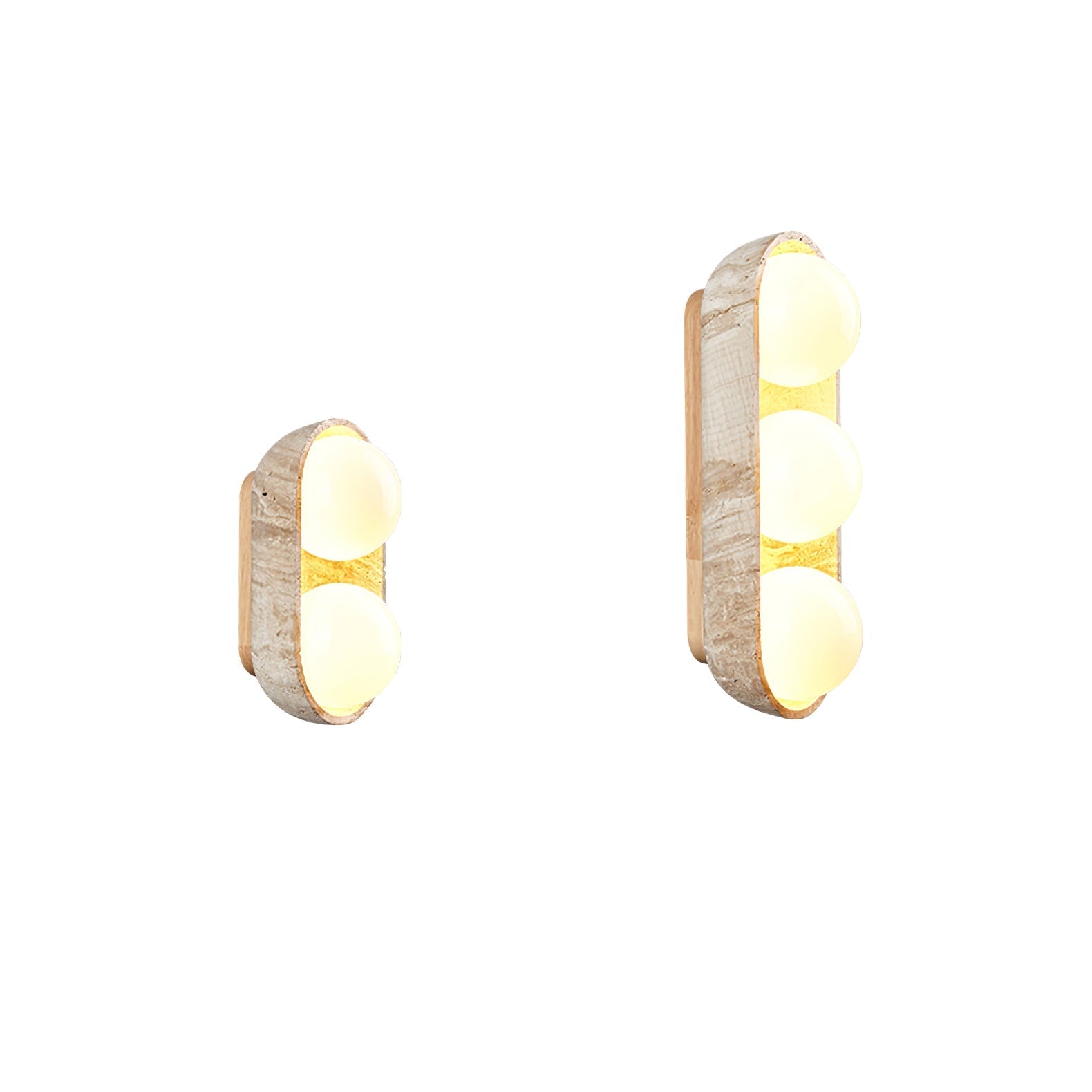 Trio Globe Travertine Wall Sconce - Neutralighting