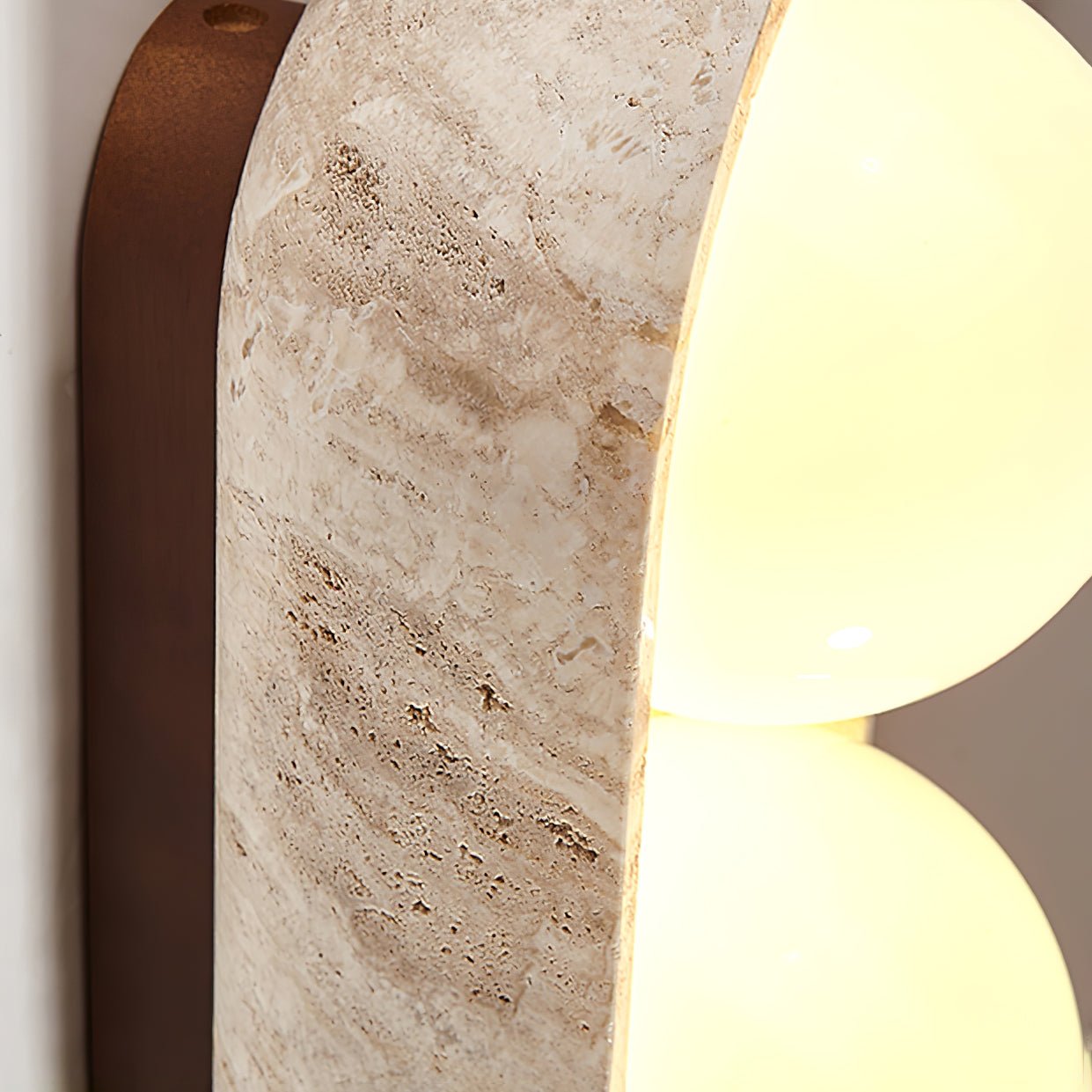 Trio Globe Travertine Wall Sconce - Neutralighting