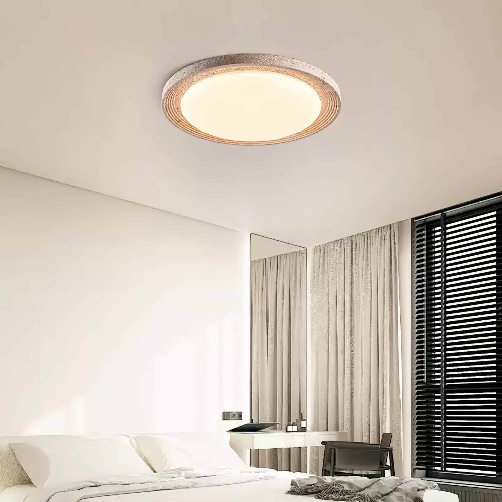 Olphaan Ringed Travertine Ceiling Light - Neutralighting