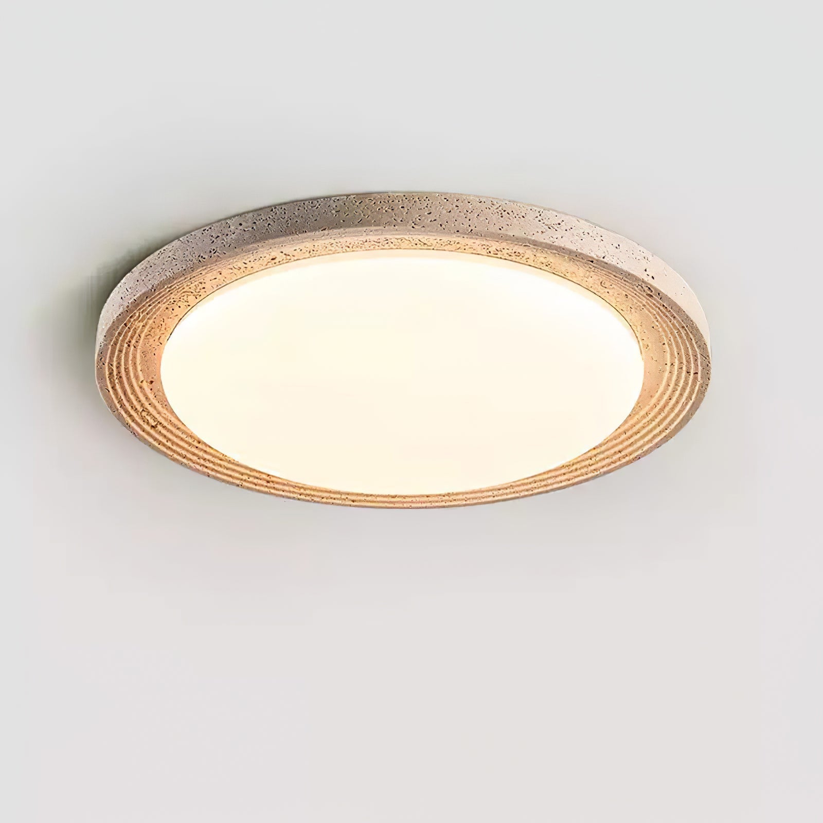 Olphaan Ringed Travertine Ceiling Light - Neutralighting