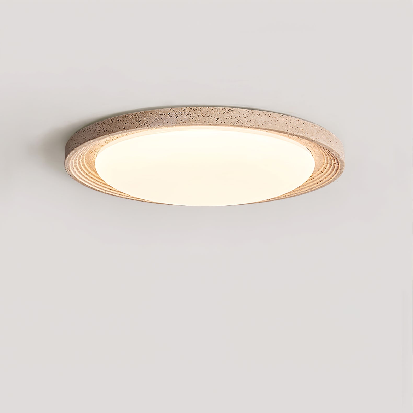 Olphaan Ringed Travertine Ceiling Light - Neutralighting