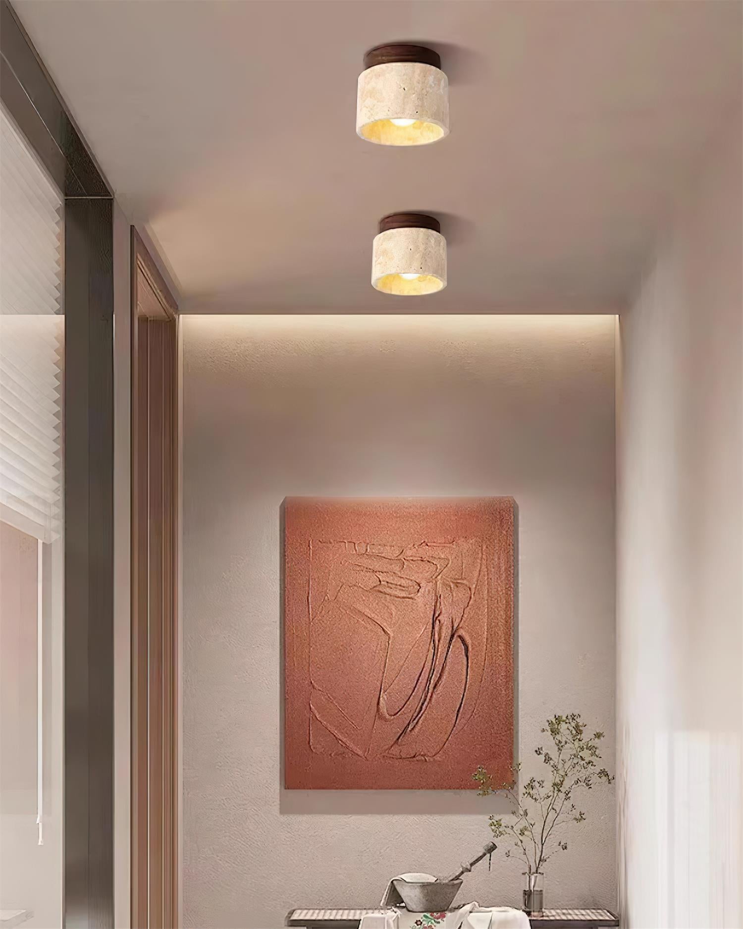 Ritta Stone Travertine Ceiling Light - Letslighting
