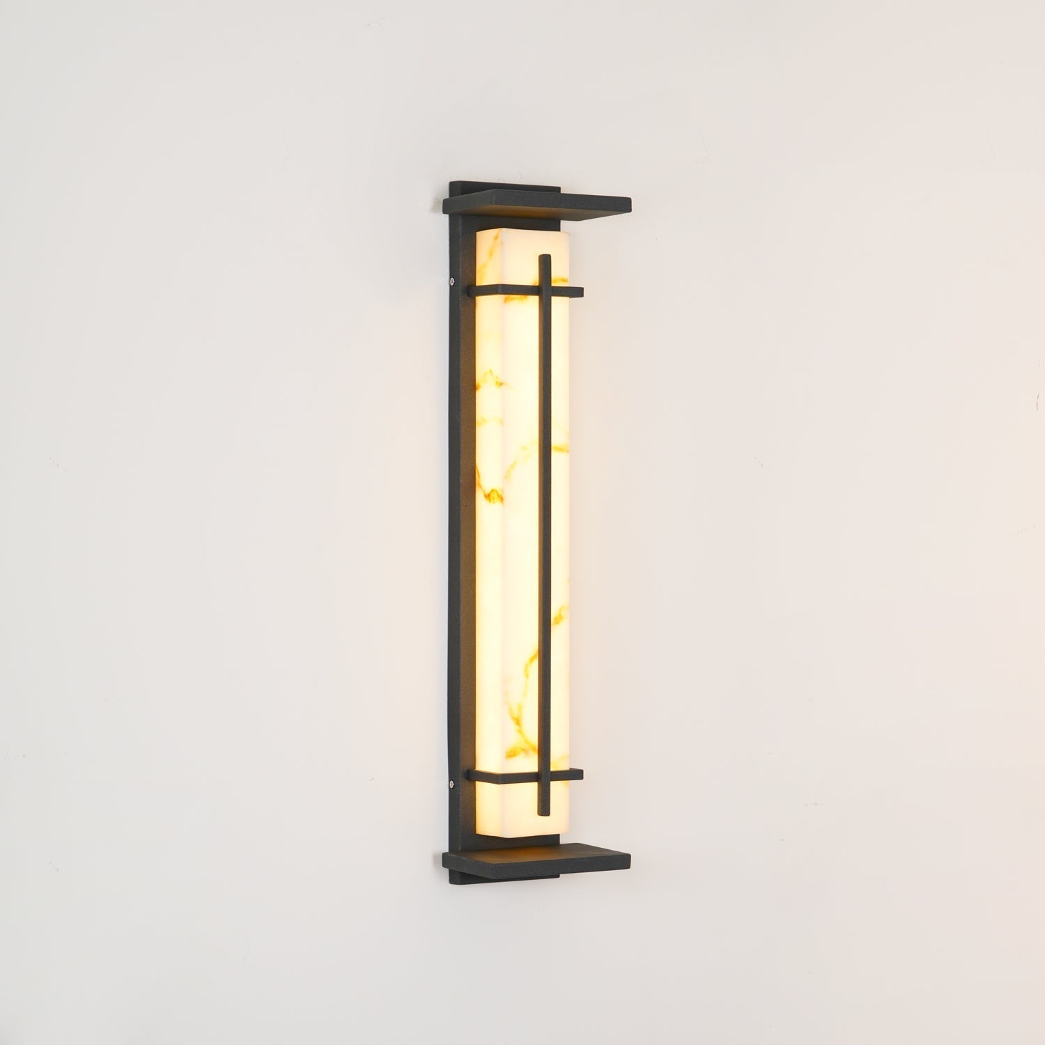 Ray Square Outdoor Wall Light Imitation Alabaster Waterproof - Neutralighting