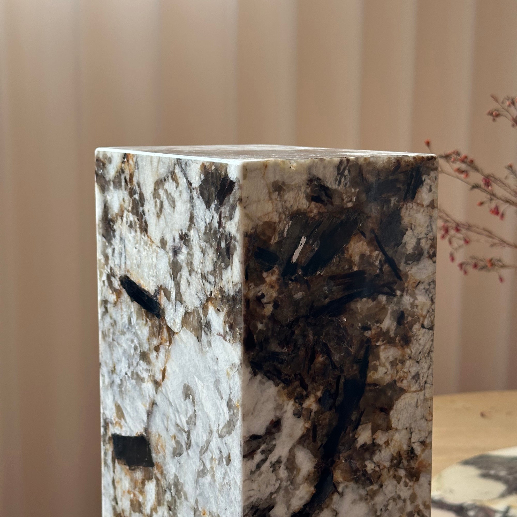 Square Stone Table Lamp - Lamp Copper