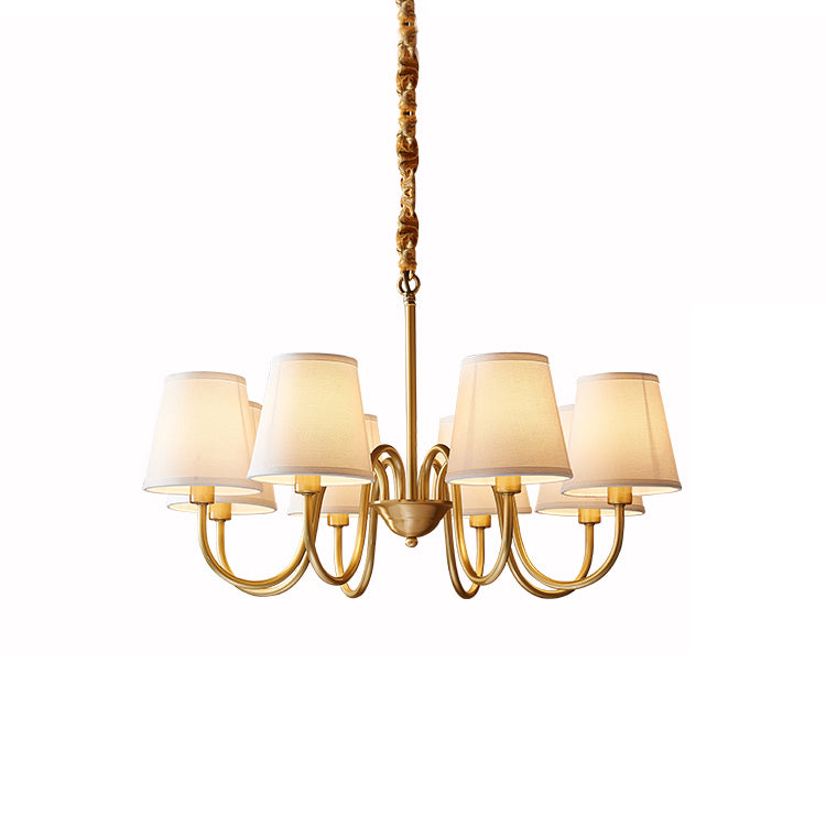 Aged Traditional Stacey Fabric Chandelier - Lamp Copper