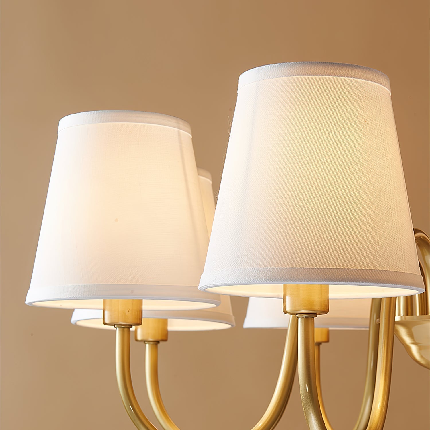 Aged Traditional Stacey Fabric Chandelier - Lamp Copper