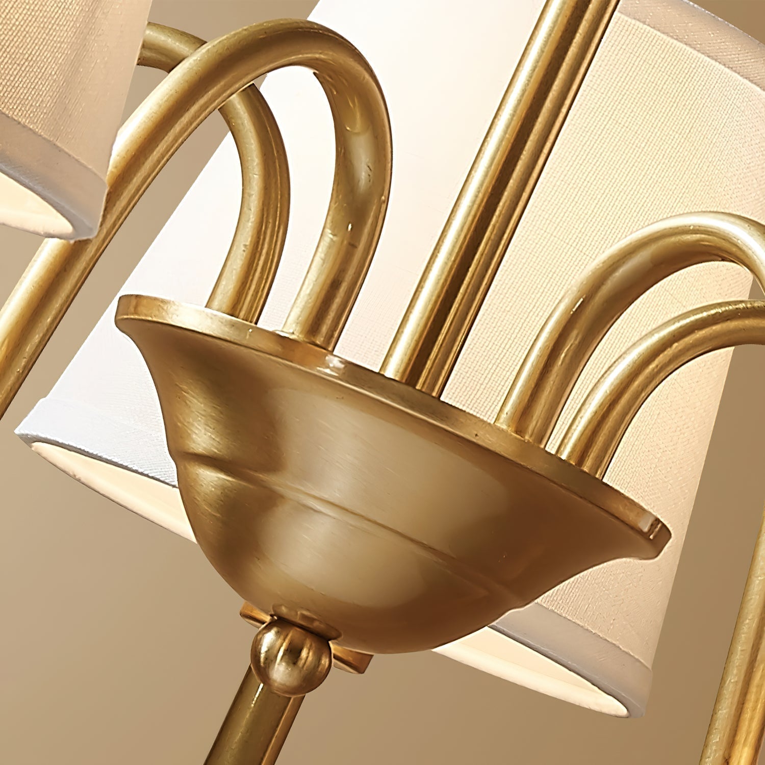 Aged Traditional Stacey Fabric Chandelier - Lamp Copper