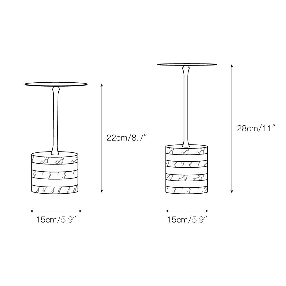 Stacked Marble Candle Stand - Lamp Copper