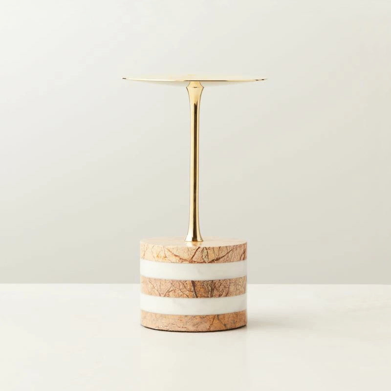 Stacked Marble Candle Stand - Lamp Copper