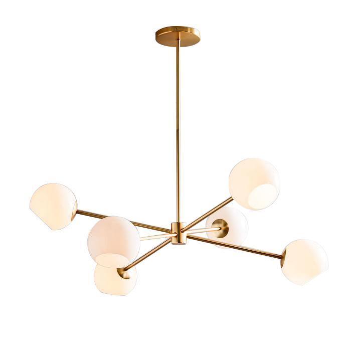 Solara Chandelier Staggered Glass 6-Light - Letslighting