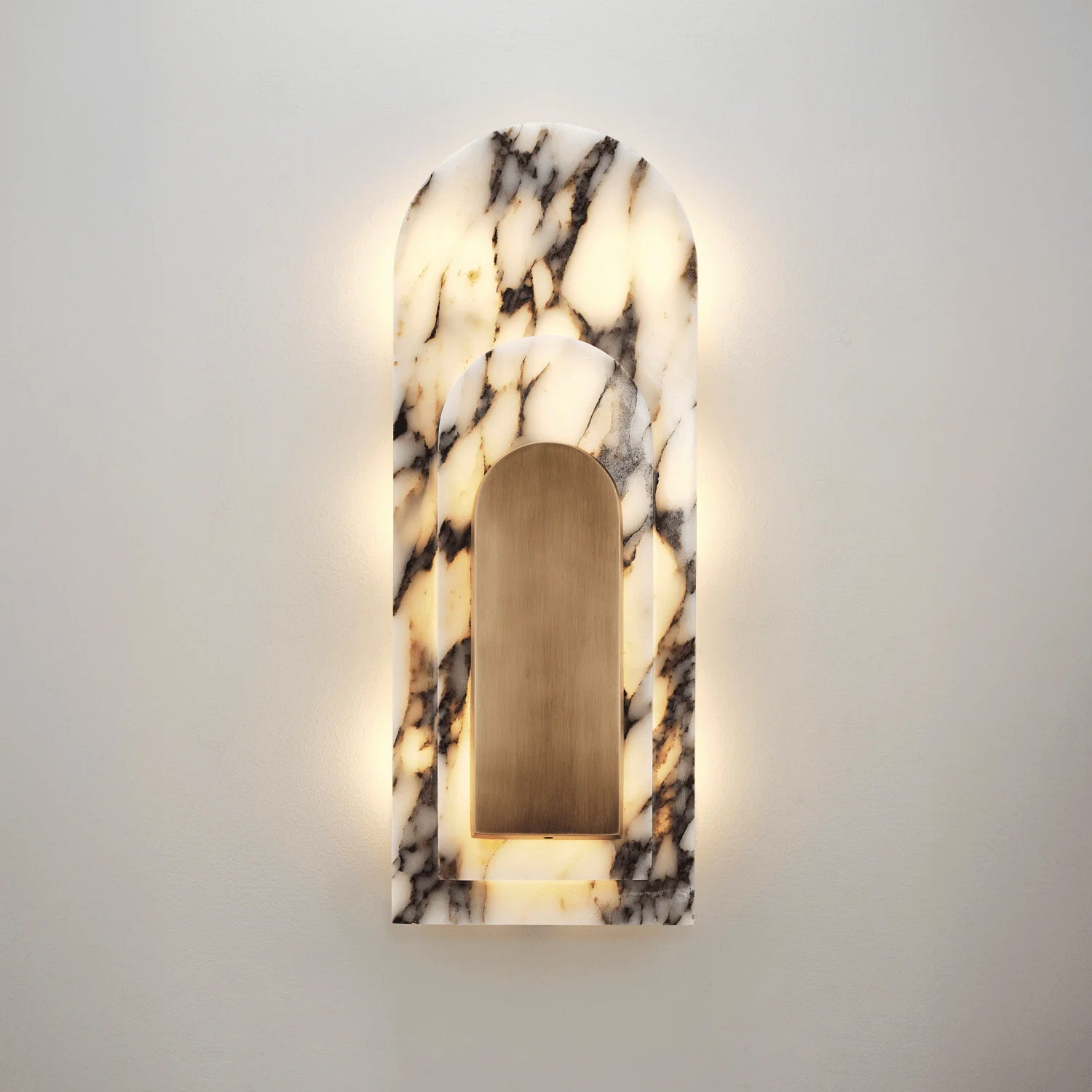 Utheisra Modern Minimalist Island Brass Marble Wall Lamp - Lamp Copper