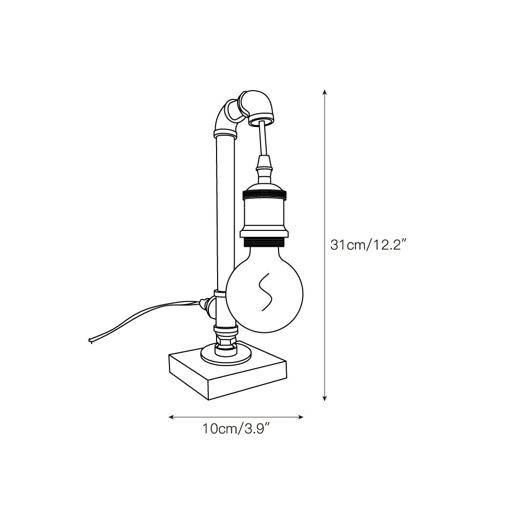 Steampunk Pipe Table Lamp - Lamp Copper