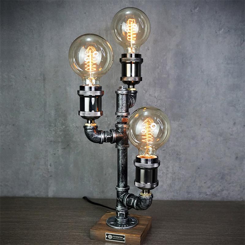 Steampunk Pipe Table Lamp - Lamp Copper