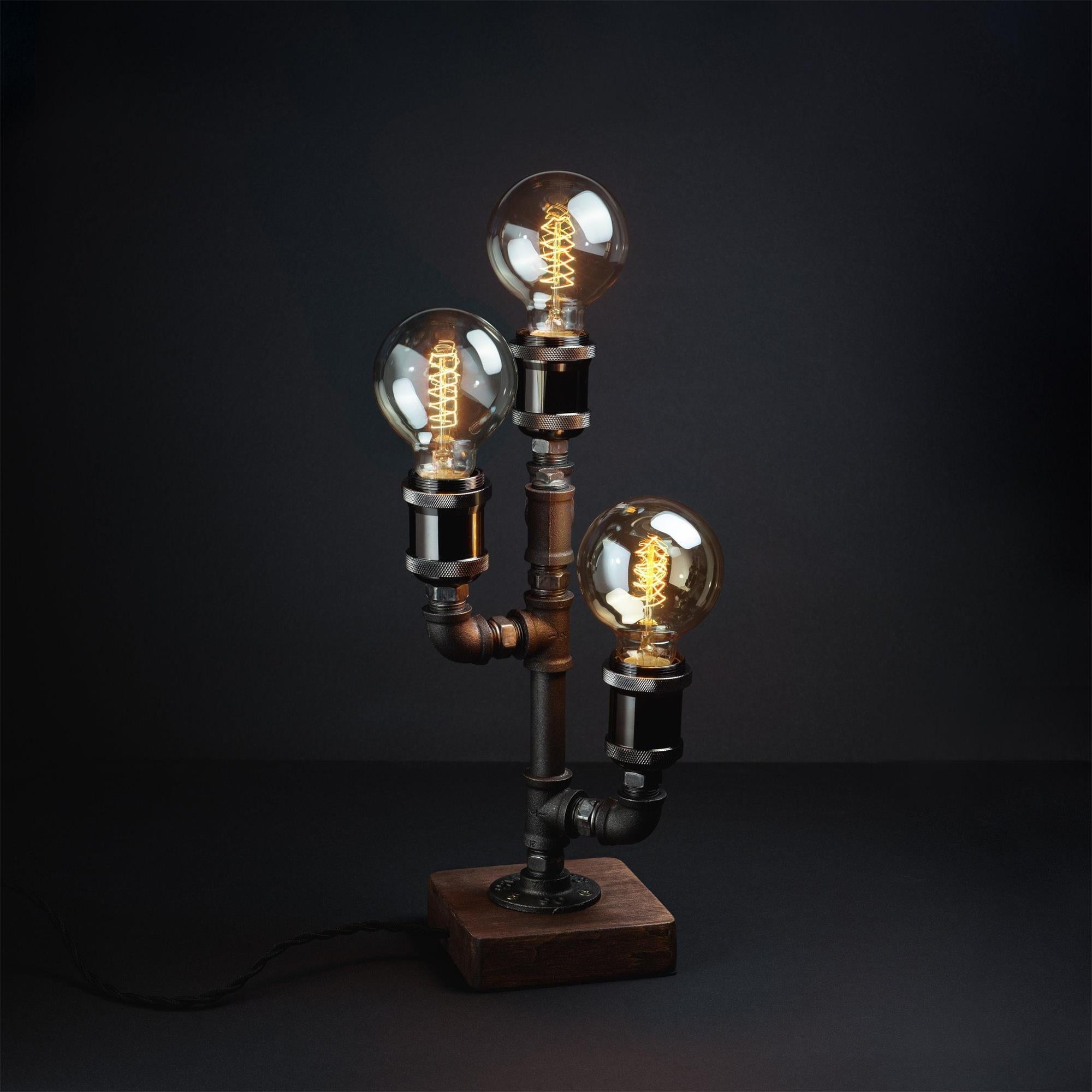 Steampunk Pipe Table Lamp - Lamp Copper