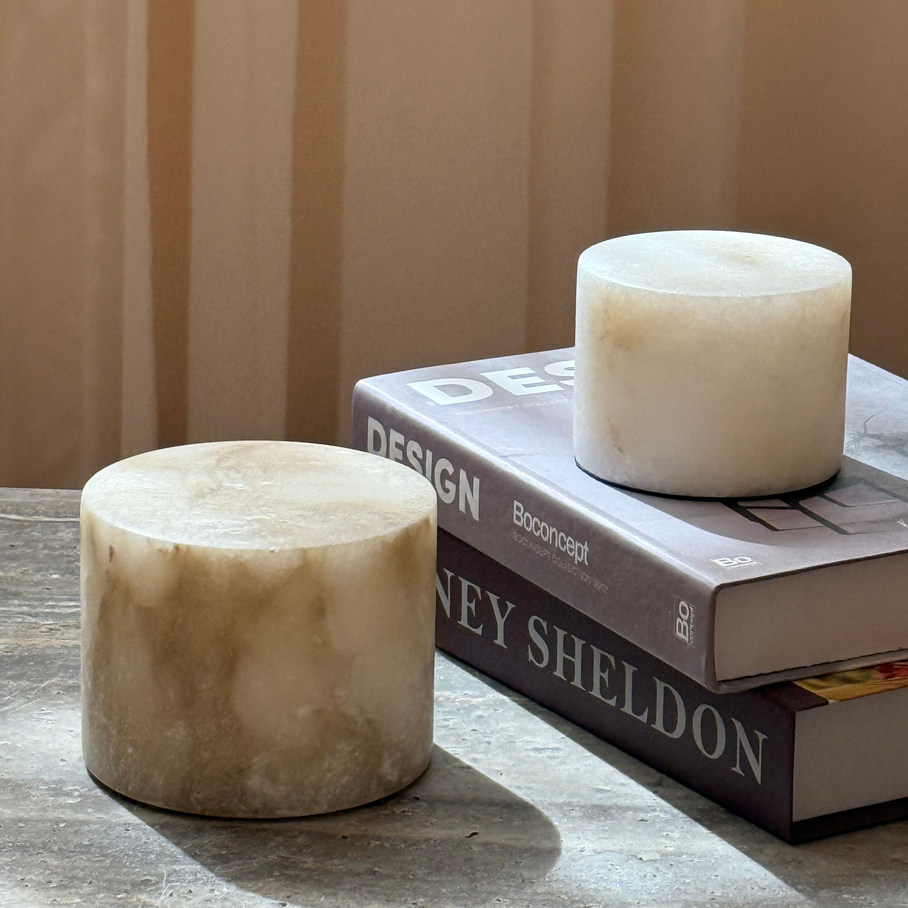 Sterno Alabaster Table Lamp (Built-in Battery) - Lamp Copper