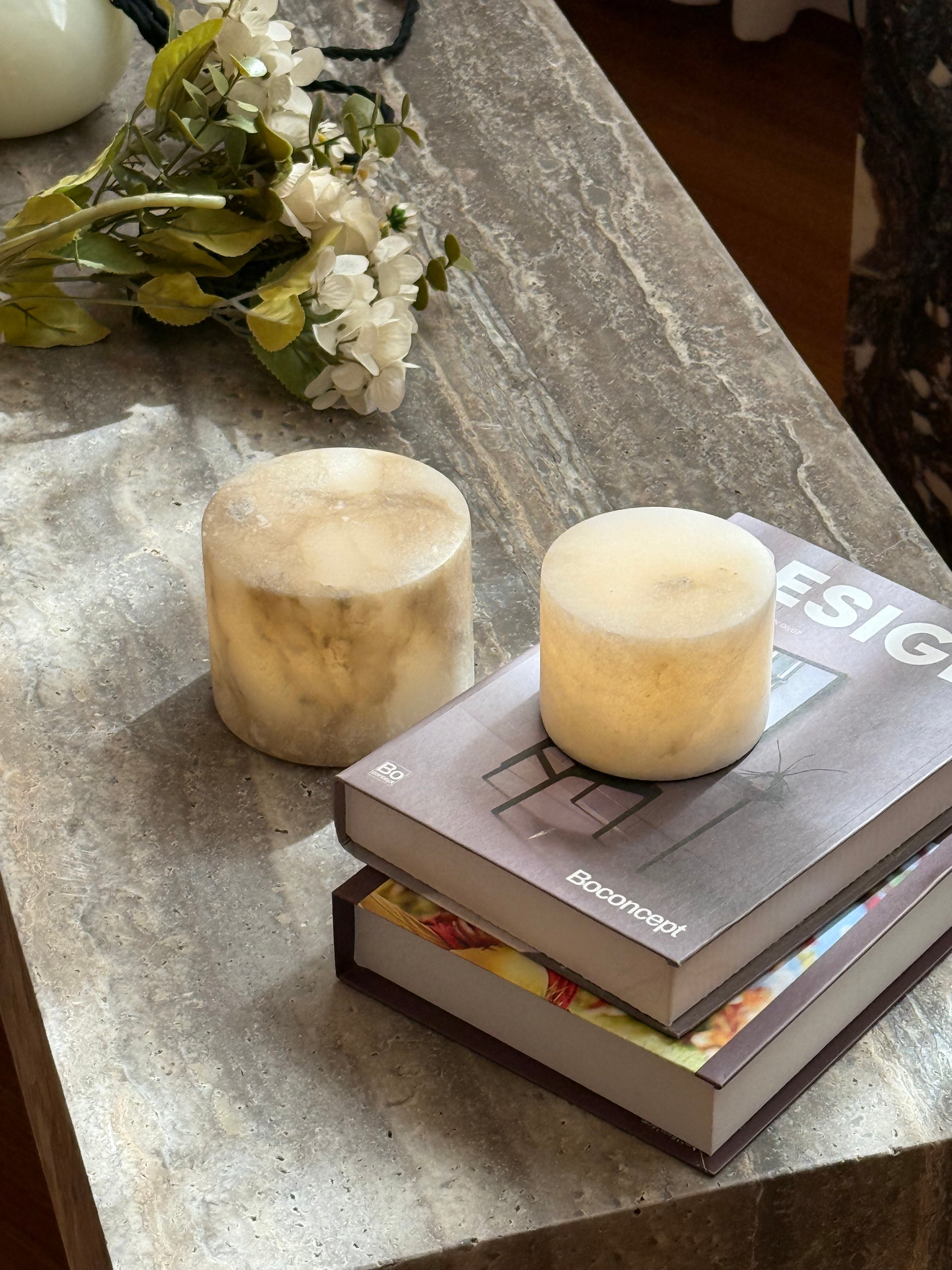 Sterno Alabaster Table Lamp (Built-in Battery) - Lamp Copper