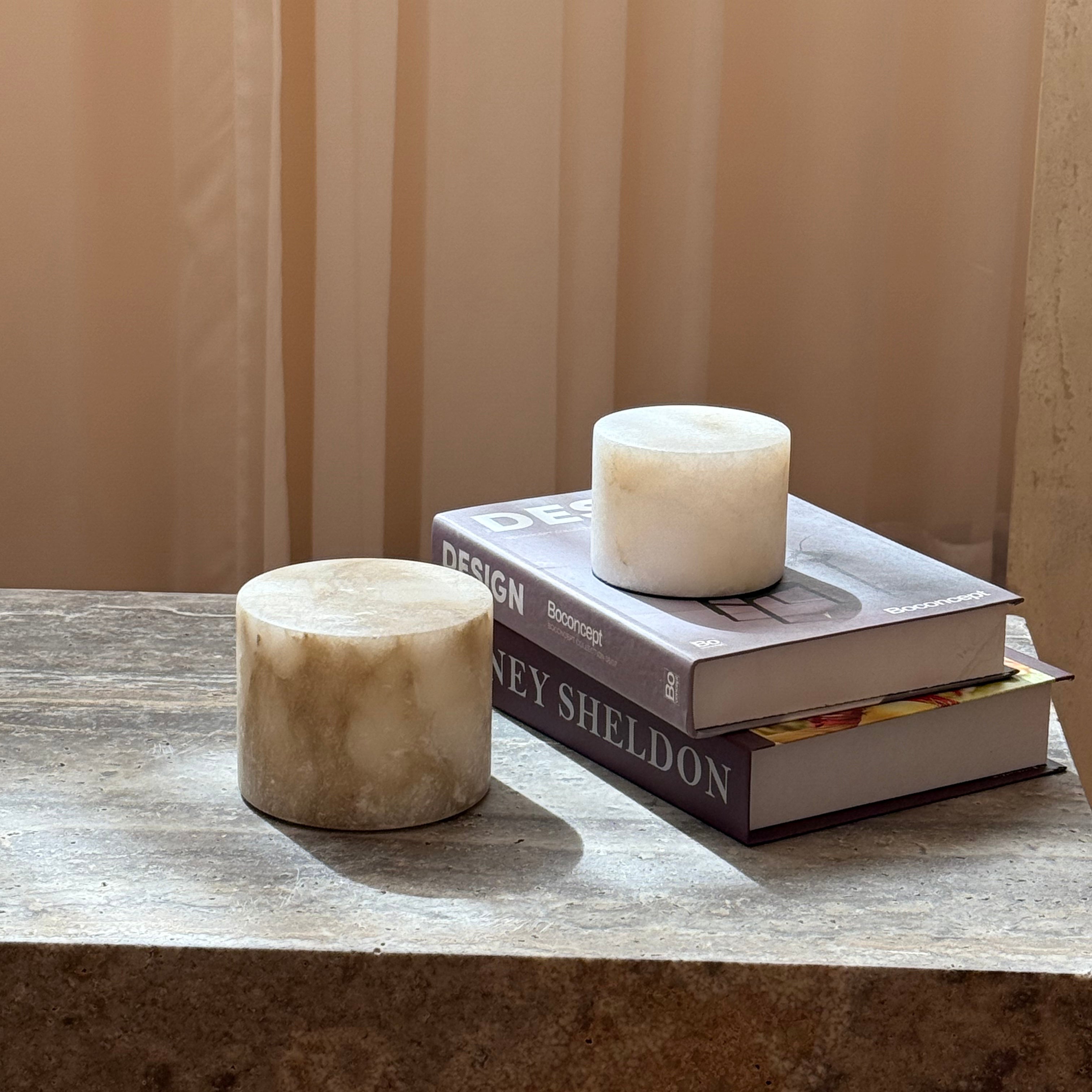 Sterno Alabaster Table Lamp (Built-in Battery) - Lamp Copper