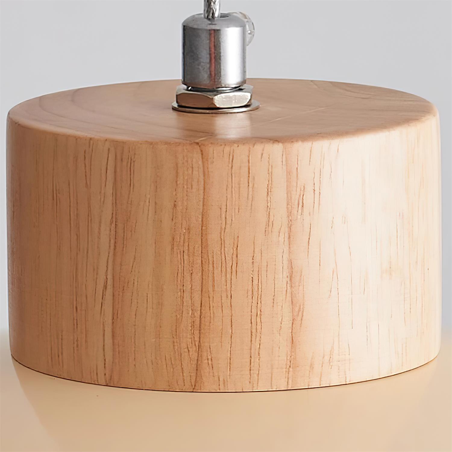 Pendant Lamp Metal and Wood PE Shade Dome Shape Minimalist - Letslighting