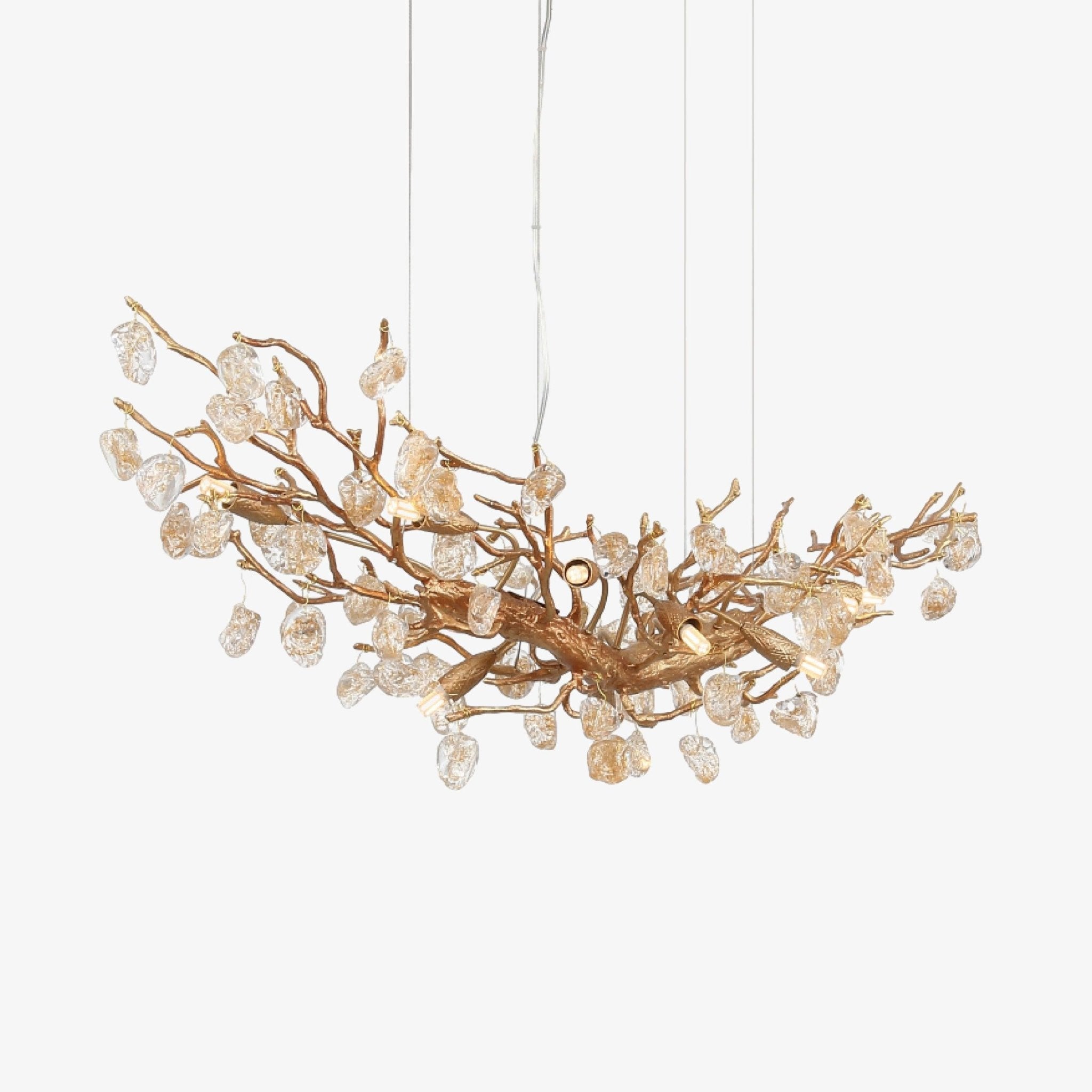 Arborea Brass Branch Crystal Chandelier - Blowlighting