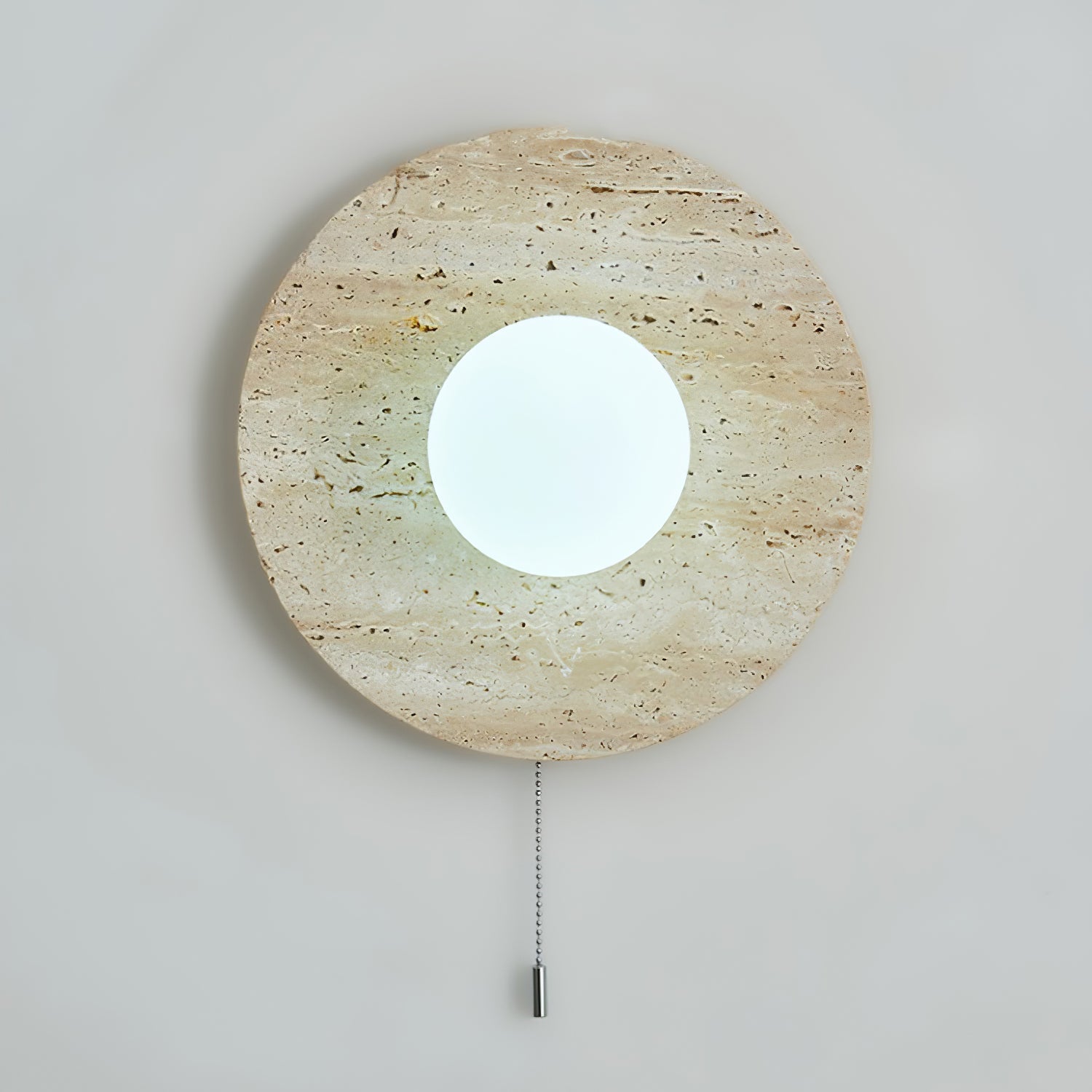 Vephair Bowl-Frame Travertine Wall Light - Neutralighting