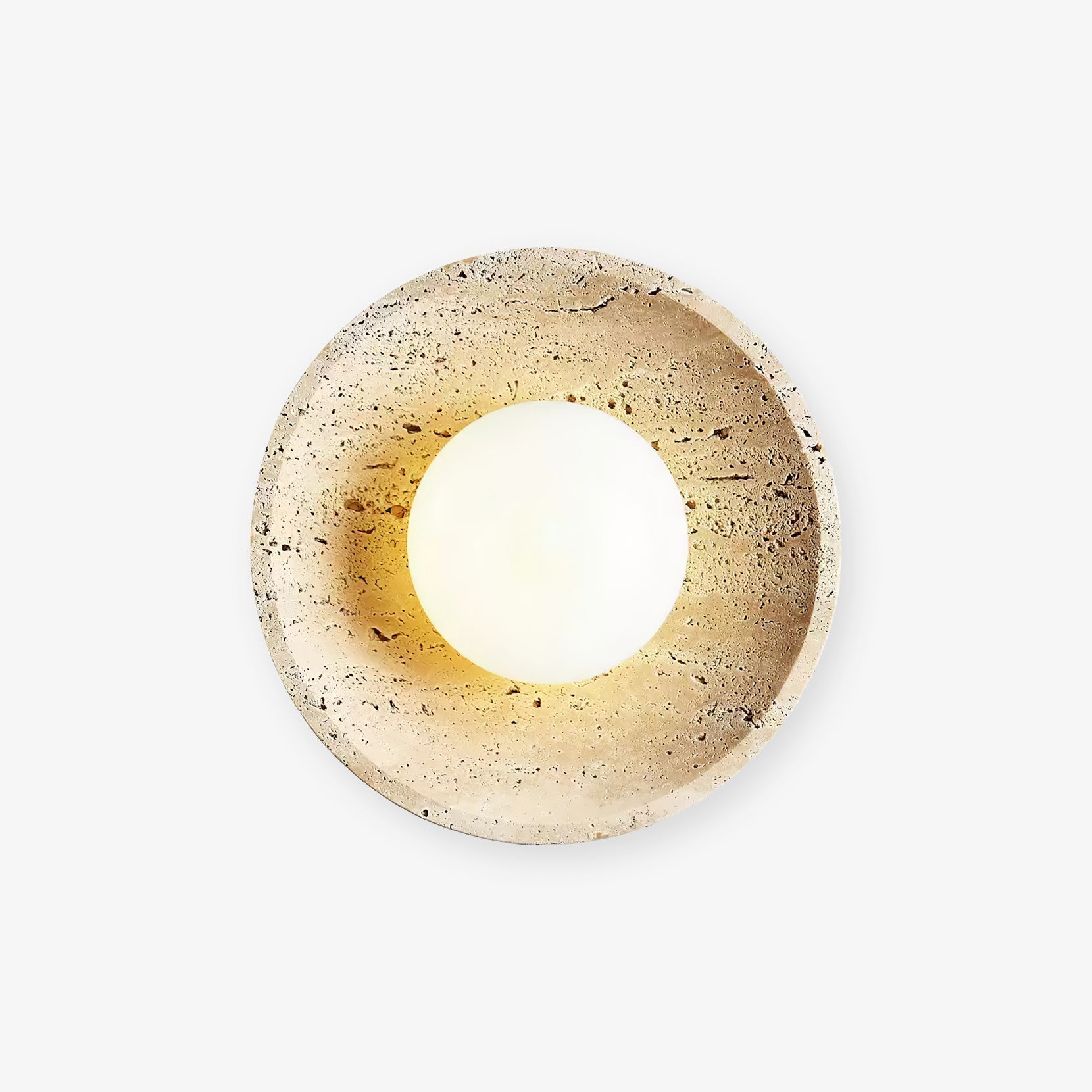 Vephair Bowl-Frame Travertine Wall Light - Neutralighting