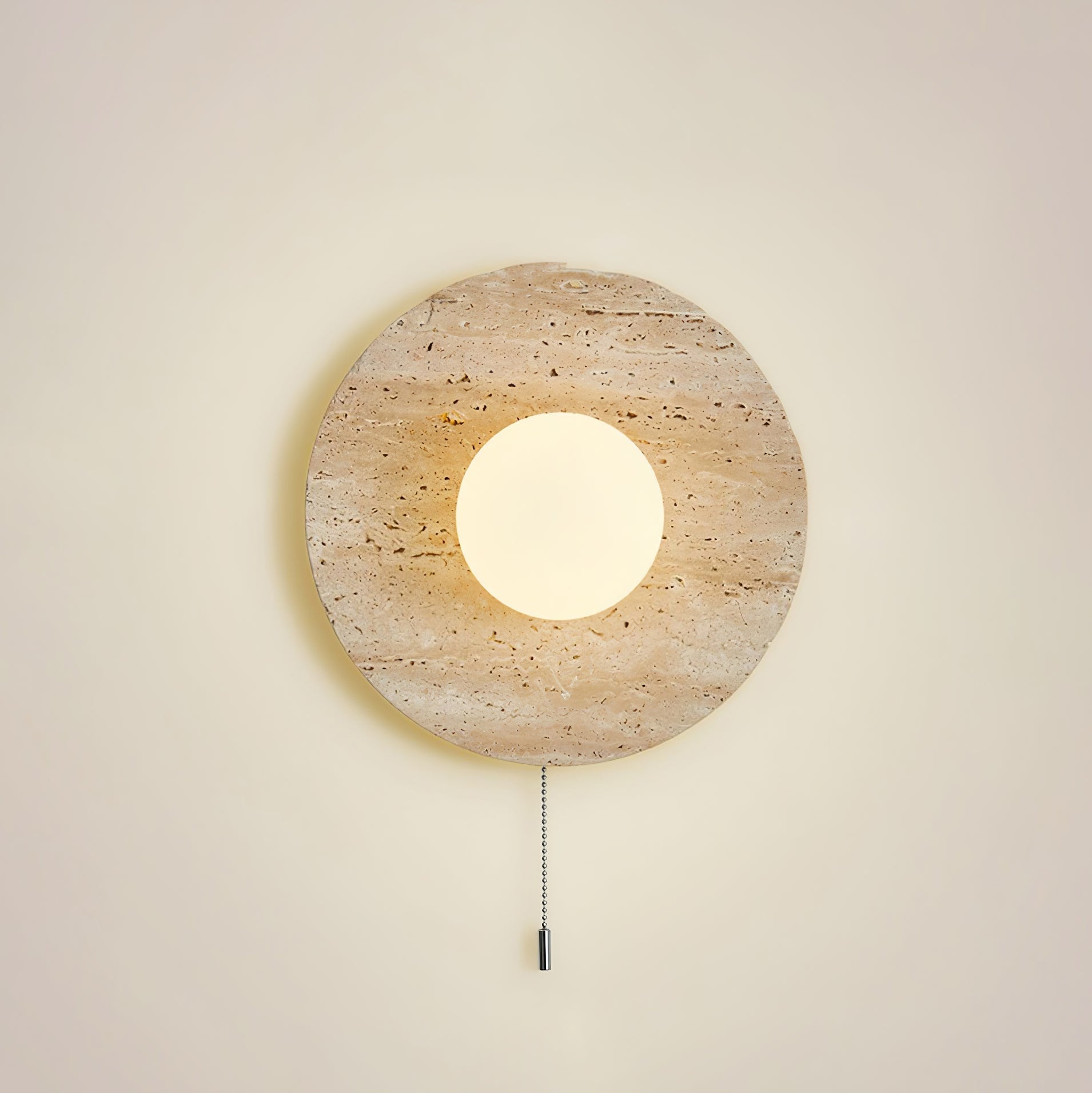 Vephair Bowl-Frame Travertine Wall Light - Neutralighting