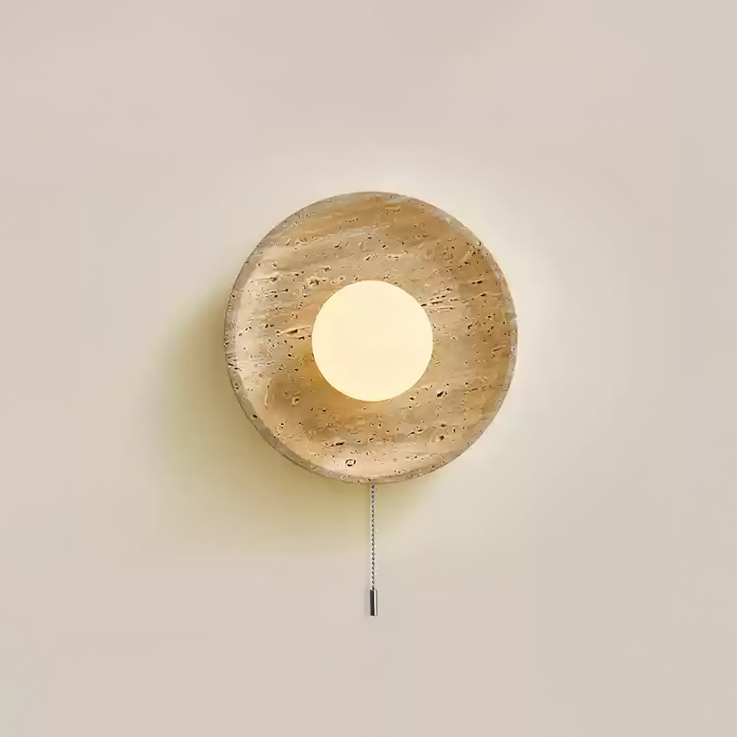 Vephair Bowl-Frame Travertine Wall Light - Neutralighting