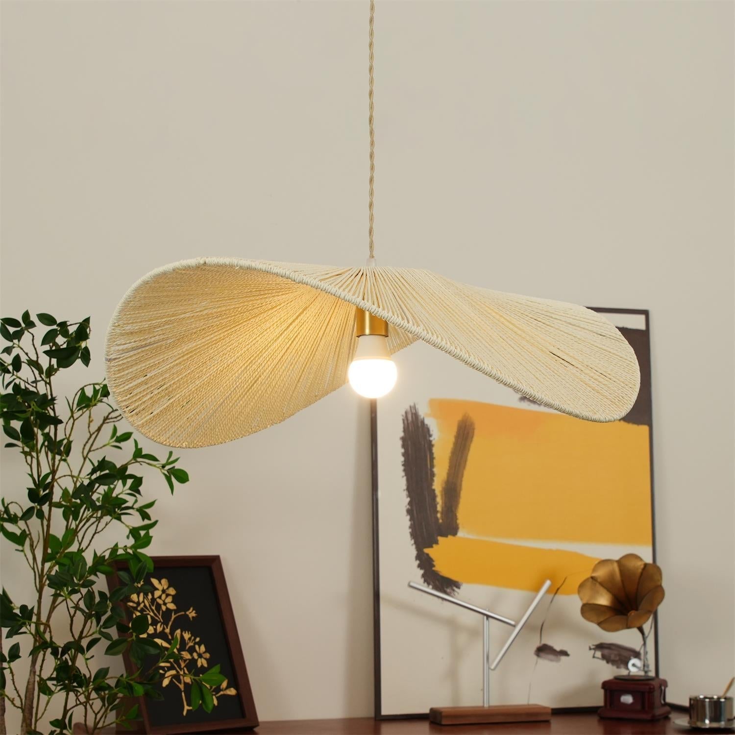 Solara Handwoven Natural Rattan Pendant Light - Letslighting