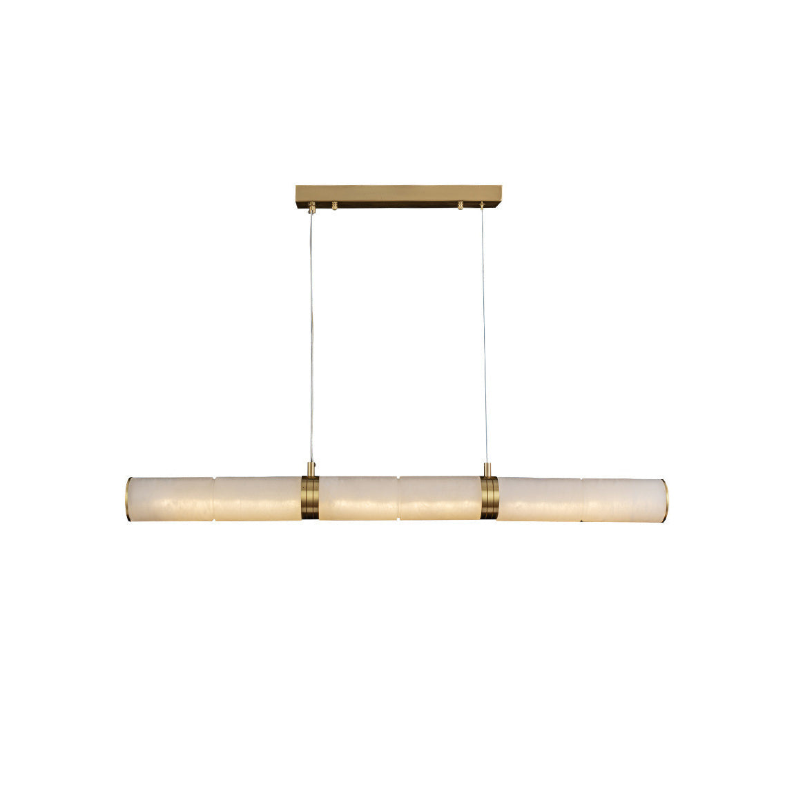 Stream Modern Minimalist Alabaster Pendant Light - Lamp Copper