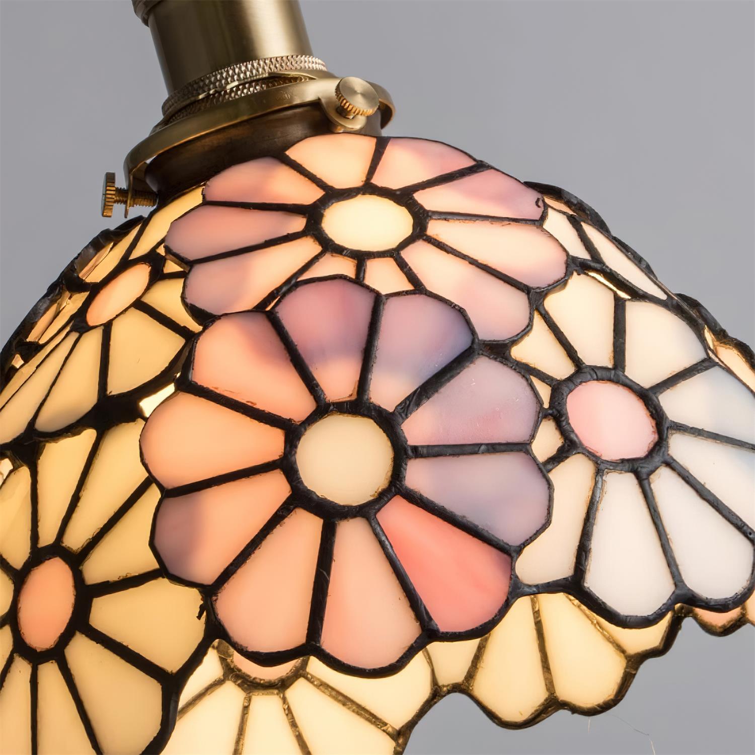 Tiffany Lampada a Sospensione Floreale Blu