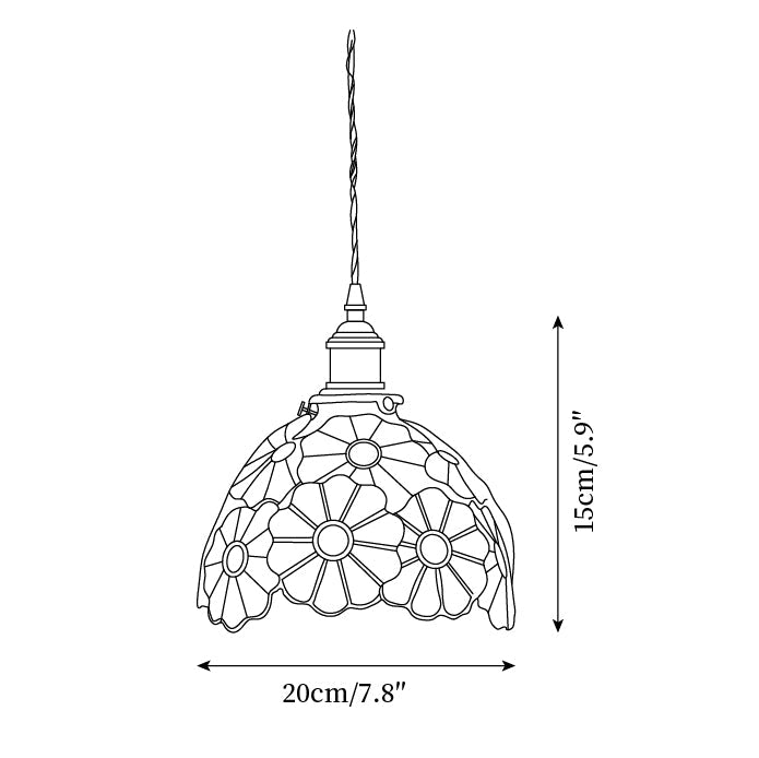 Tiffany Lampada a Sospensione Floreale Blu