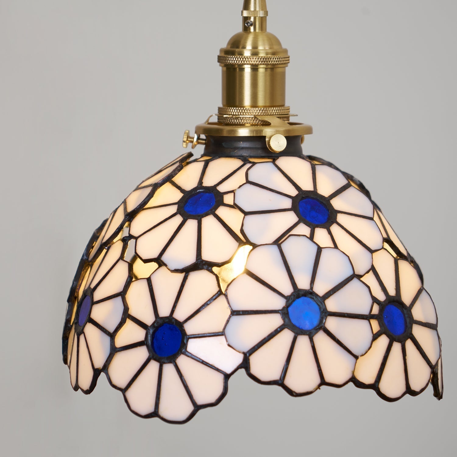 Tiffany Lampada a Sospensione Floreale Blu
