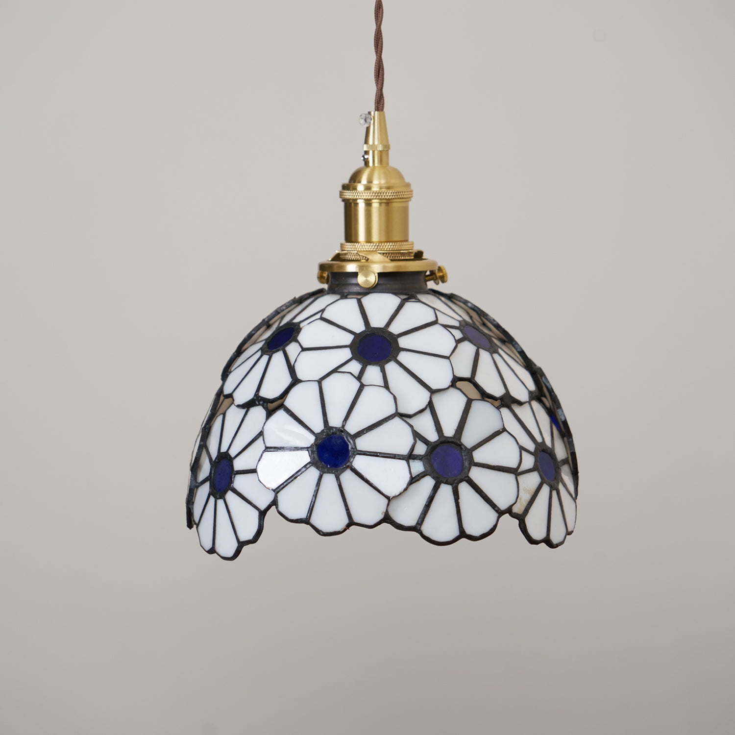 Tiffany Lampada a Sospensione Floreale Blu