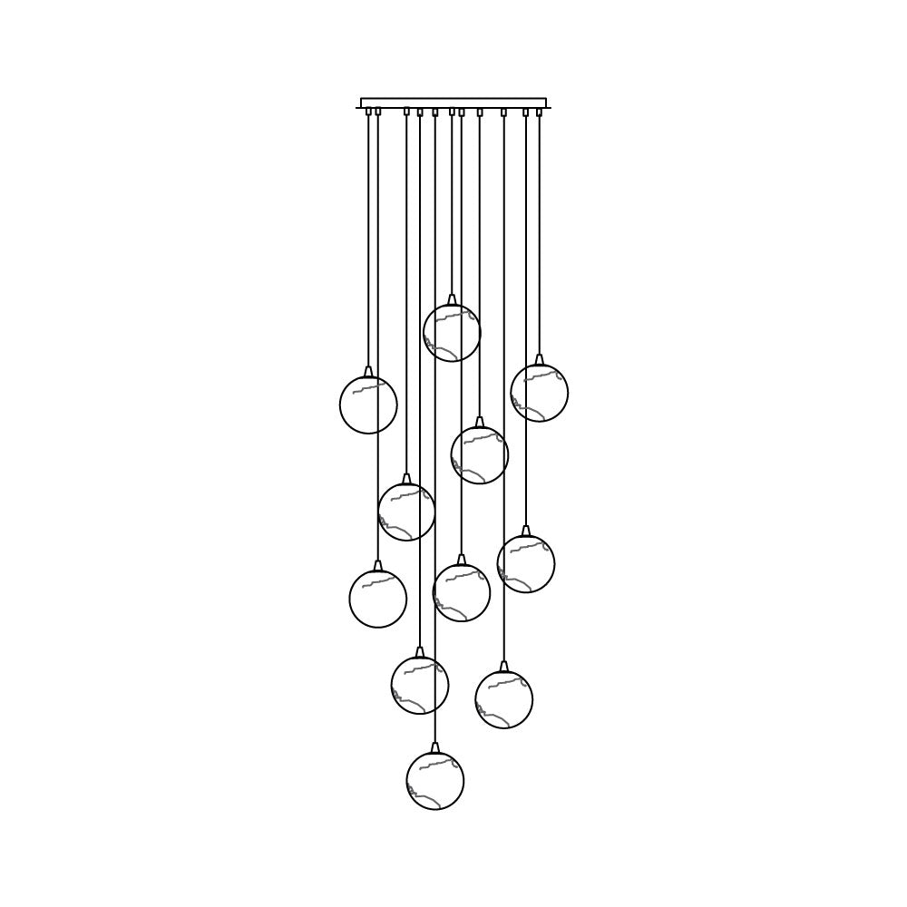 Arsorarae Modern Minimalist Cluster Alabaster Chandelier - Lamp Copper