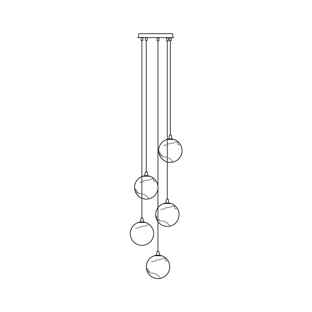 Arsorarae Modern Minimalist Cluster Alabaster Chandelier - Lamp Copper
