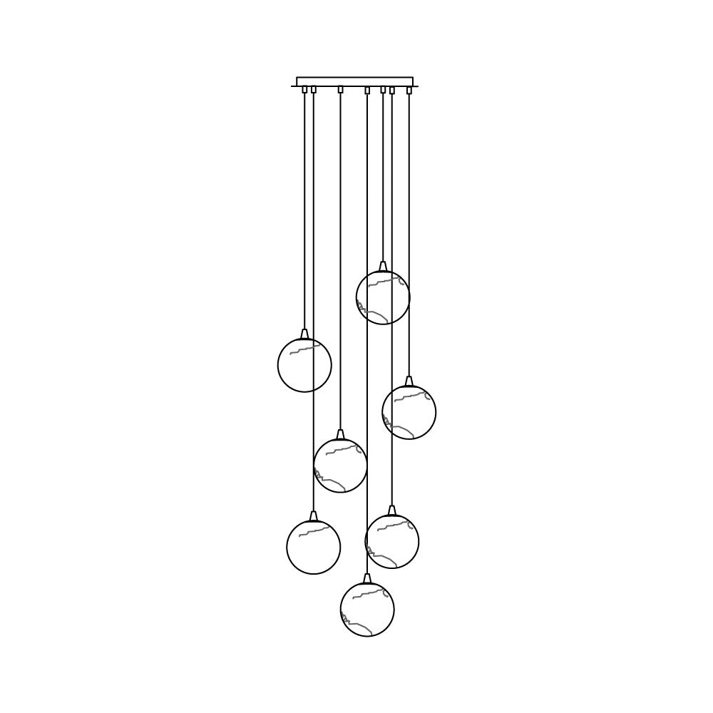 Arsorarae Modern Minimalist Cluster Alabaster Chandelier - Lamp Copper