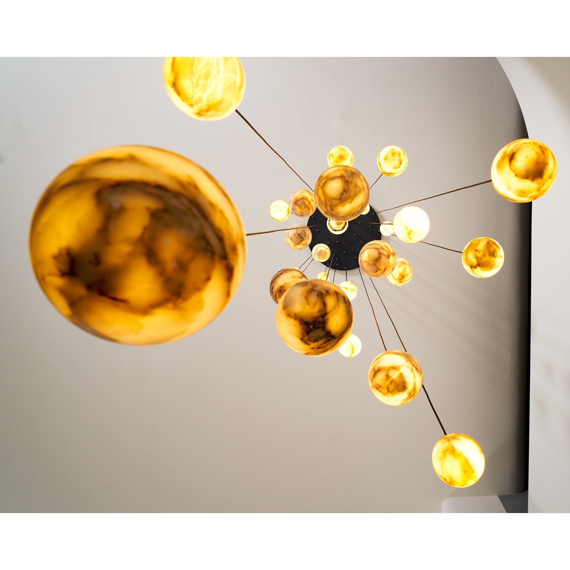 Arsorarae Modern Minimalist Cluster Alabaster Chandelier - Lamp Copper