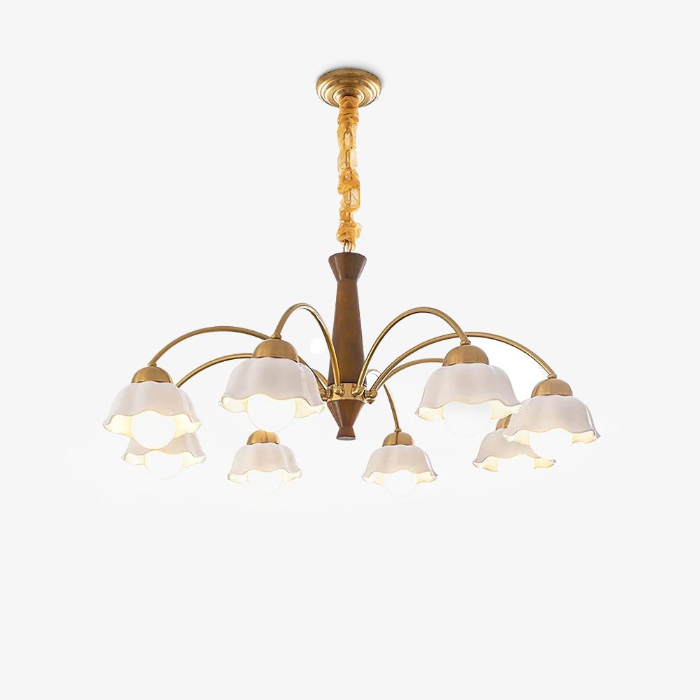 Olivia Lampadari Floreali in Legno e Ceramica