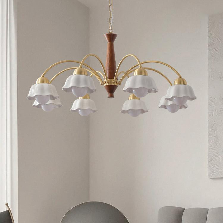 Olivia Lampadari Floreali in Legno e Ceramica