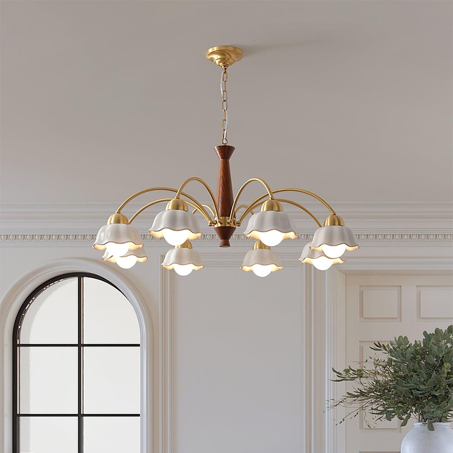 Olivia Lampadari Floreali in Legno e Ceramica