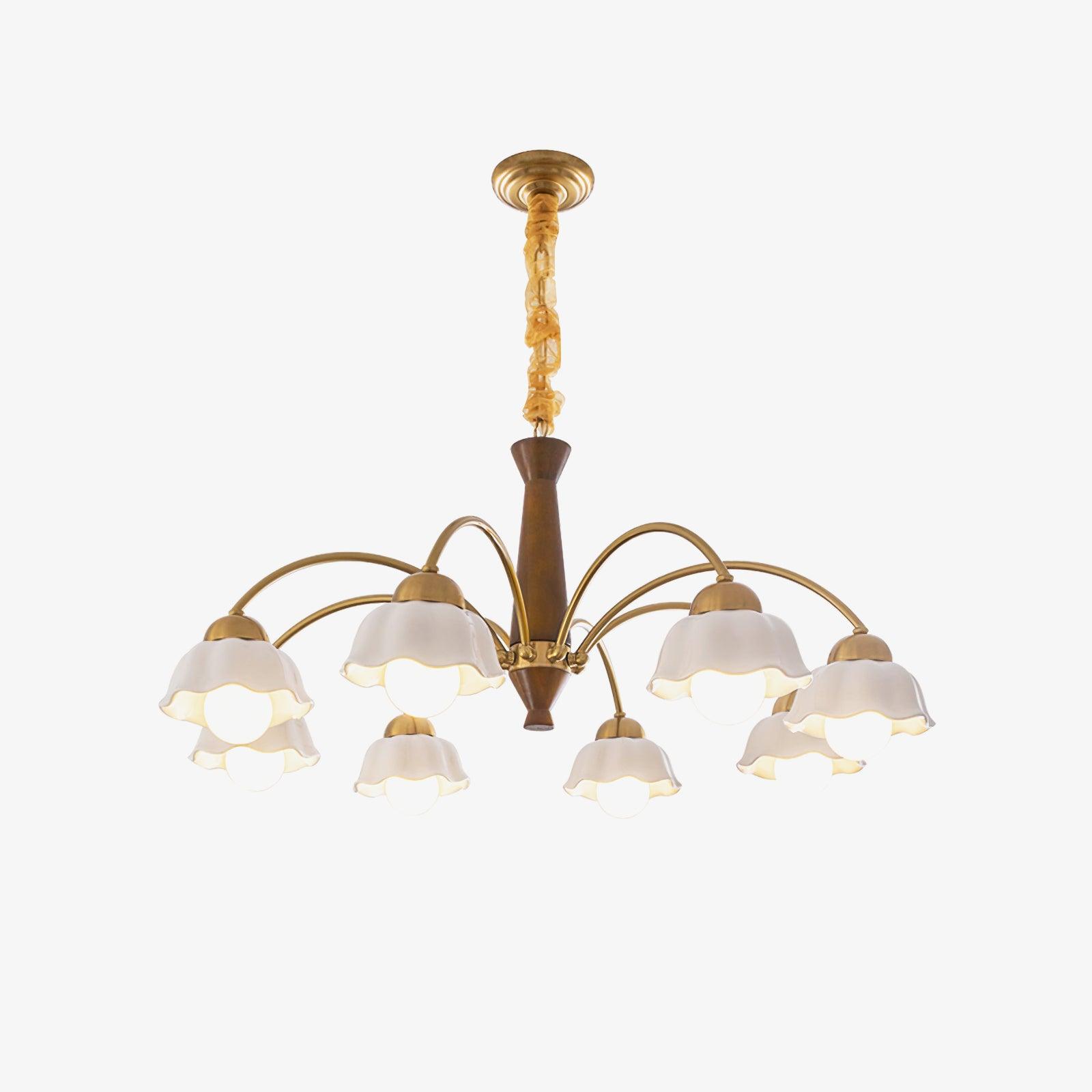 Olivia Lampadari Floreali in Legno e Ceramica