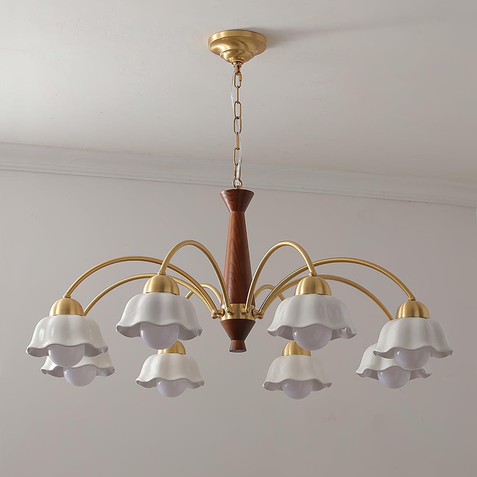 Olivia Lampadari Floreali in Legno e Ceramica