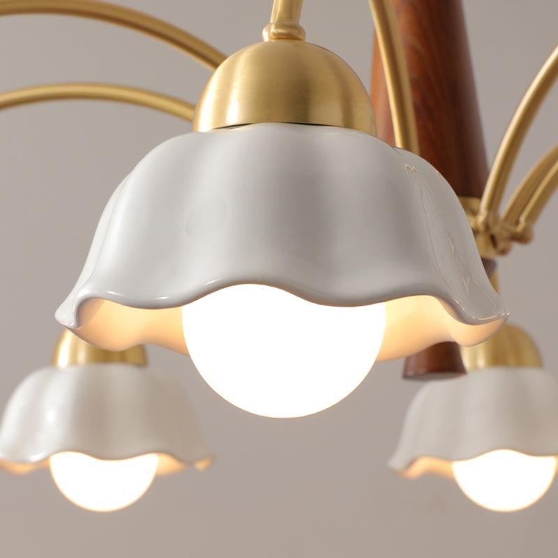 Olivia Lampadari Floreali in Legno e Ceramica