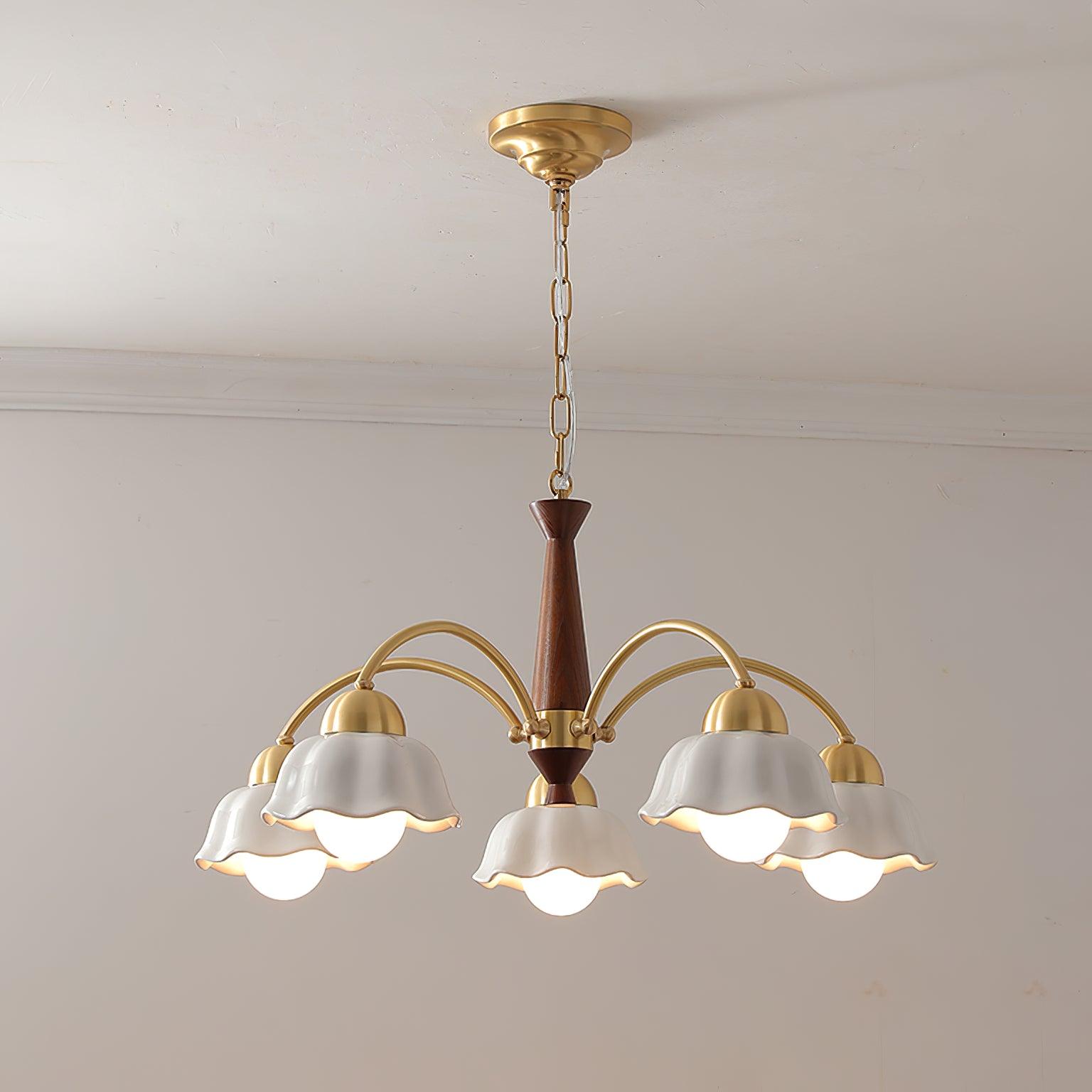Olivia Lampadari Floreali in Legno e Ceramica