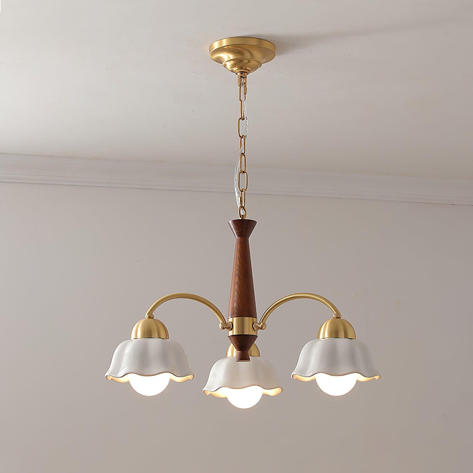 Olivia Lampadari Floreali in Legno e Ceramica