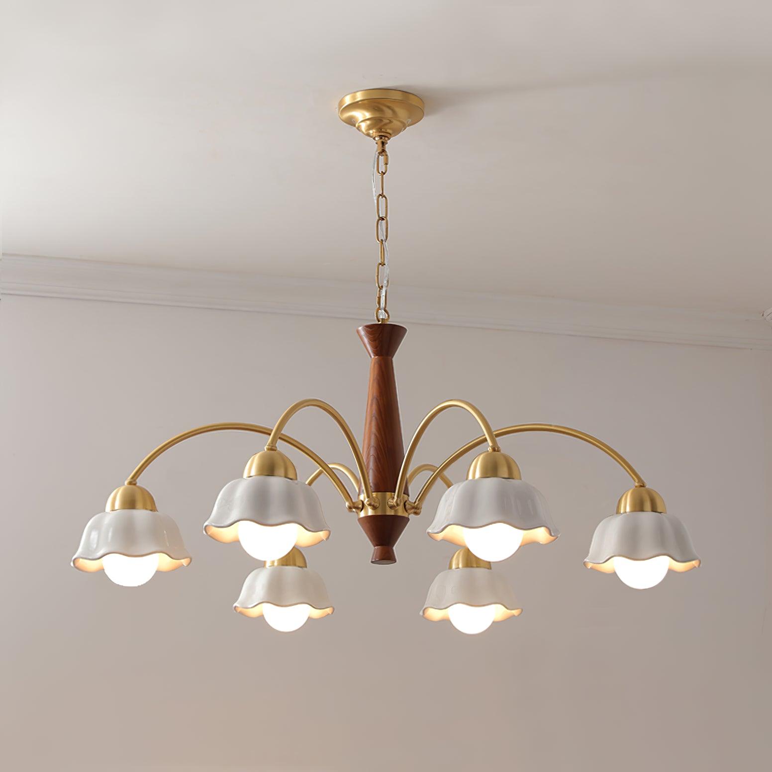 Olivia Lampadari Floreali in Legno e Ceramica
