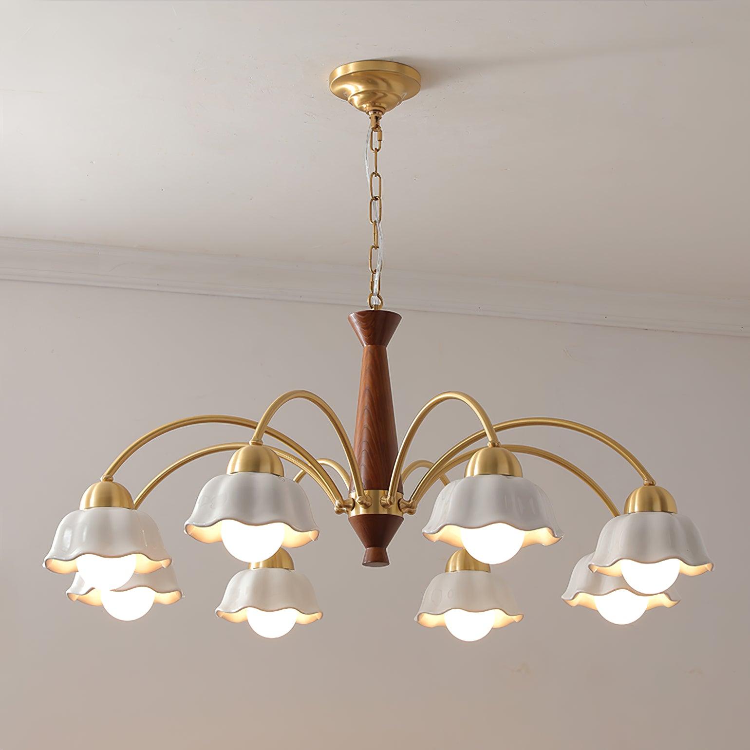 Olivia Lampadari Floreali in Legno e Ceramica