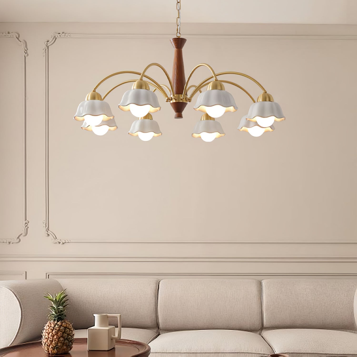 Olivia Lampadari Floreali in Legno e Ceramica