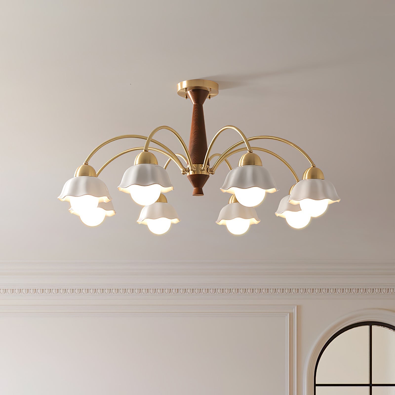 Olivia Lampadari Floreali in Legno e Ceramica