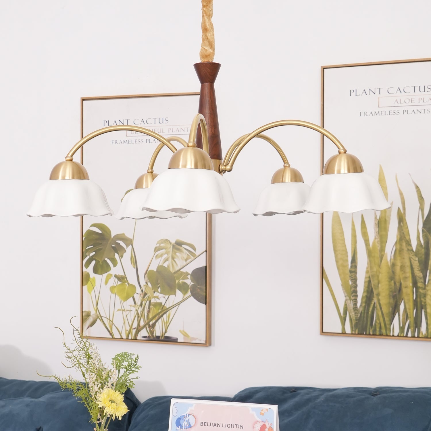 Olivia Lampadari Floreali in Legno e Ceramica